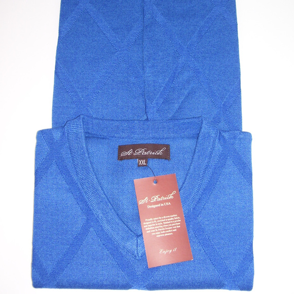 Mens V Neck Blue Argyle Sweater Vest 4XL XXXXL - Picture 7 of 8